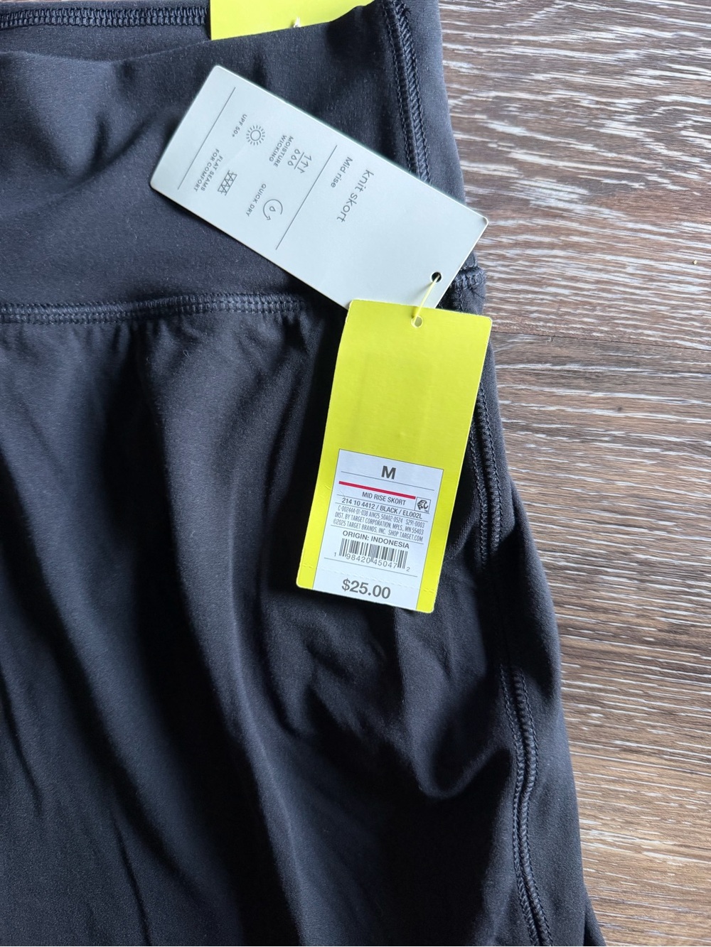 NWT All in Motion Black Mid-Rise Knit Skirt Skort - Picture 3 of 6